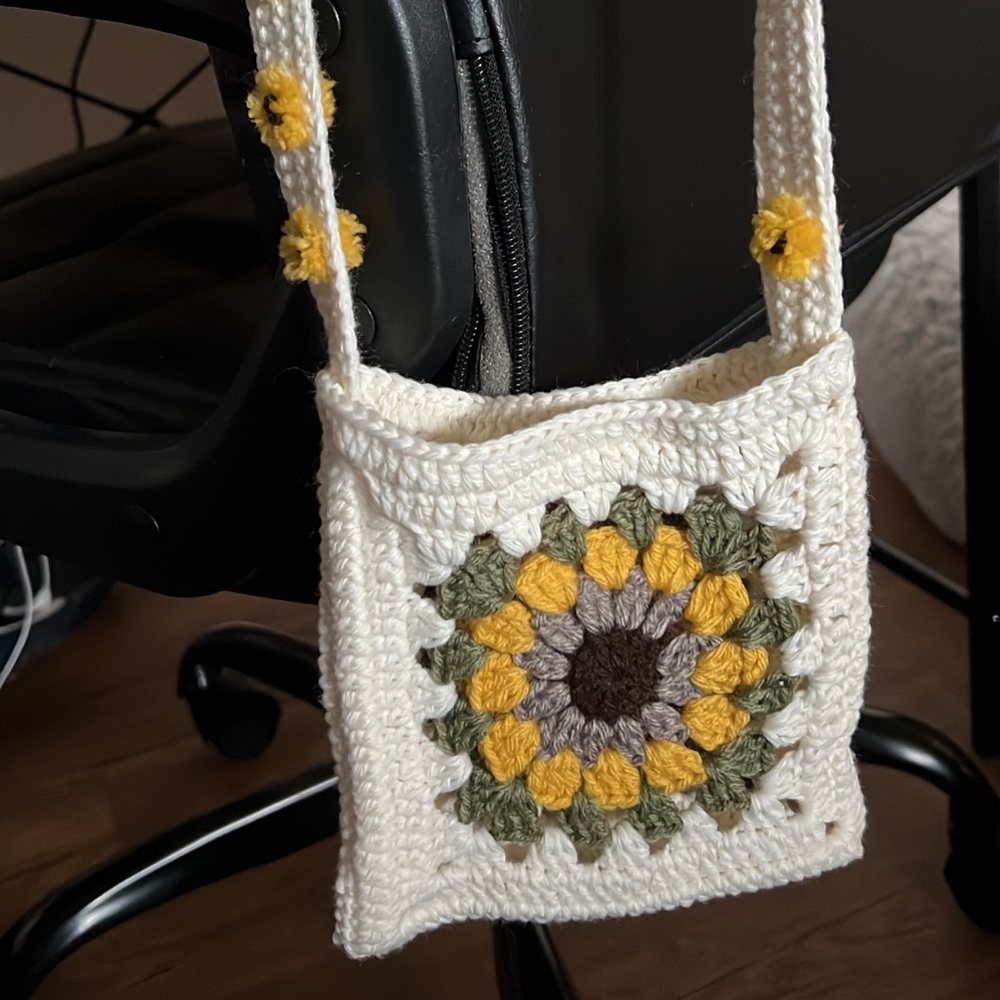 Handmade Crochet Granny Square Bag